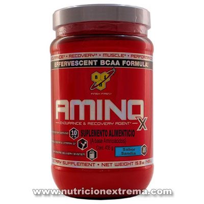 AminoX - entrega efervescente con aminocidos, BCAAs, EAAs, Vitamina D Amino X. BSN - Adems de ser una mezcla altamente anablica, AminoX es la primera frmula de BCAA efervescente.